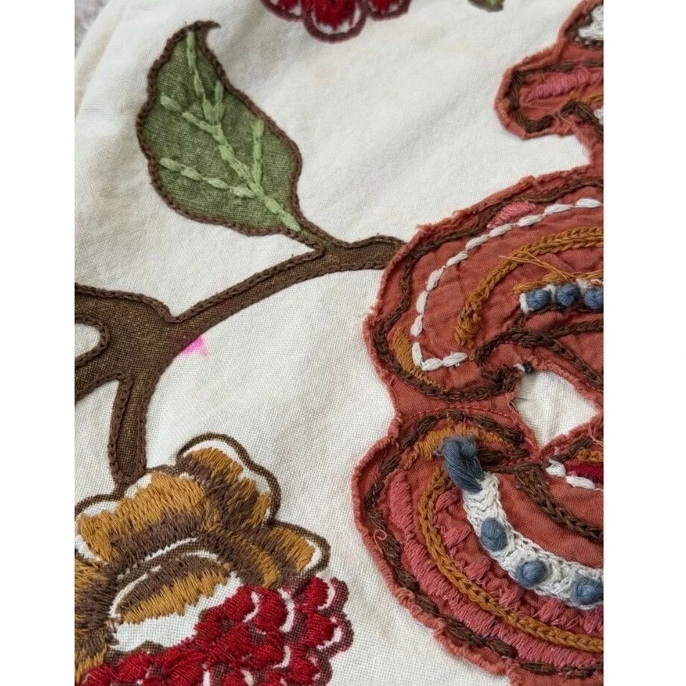 Pottery Barn Set of 2 Pillow Covers 20x20 Creak Floral Embroidered